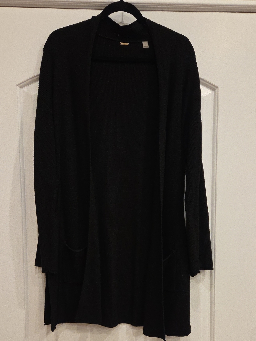 T Tahari Black Long Cardigan Size L